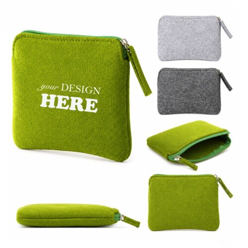 SMPSH229_L SMPSH229 Felt Zipper Coin Pouch