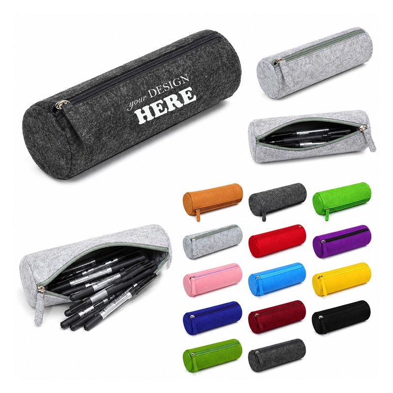 SMPSH230 Felt Zipper Pencil Case