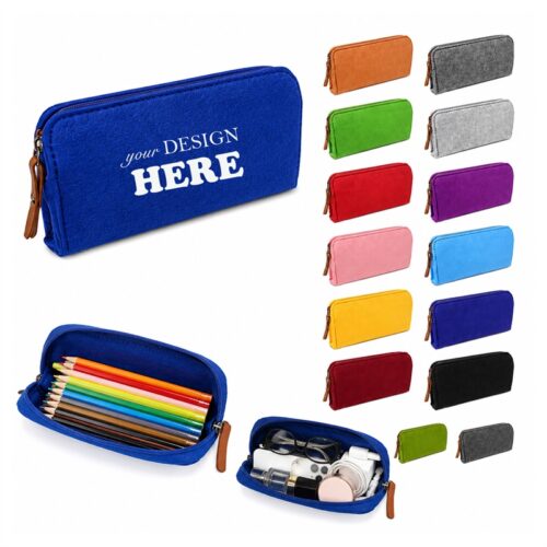 SMPSH231 Felt Zipper Pencil Pouch