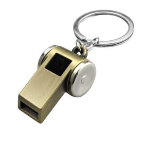SMPSH235_B SMPSH235 Brass Safety Whistle Keychain