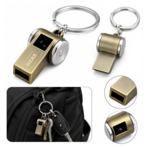 SMPSH235_L SMPSH235 Brass Safety Whistle Keychain