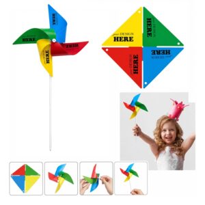 SMPSH246 Multicolor 4-Leaf Plastic Pinwheel w/ Stick