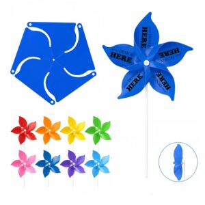 SMPSH249_L SMPSH249 5-Leaf Solid Pinwheels w/ Stick