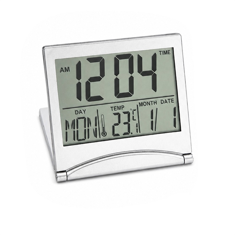SMPSH255_B SMPSH255 Folding LCD Alarm Clock w/ Thermometer