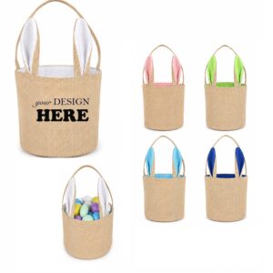 SMPSH263_L SMPSH263 Jute Bunny Ears Easter Bag