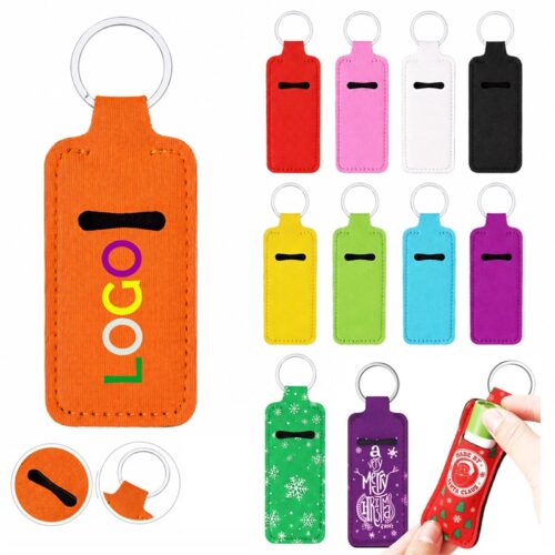 SMPSH301_L SMPSH301 Neoprene Lip Balm Holder w/ Keyring