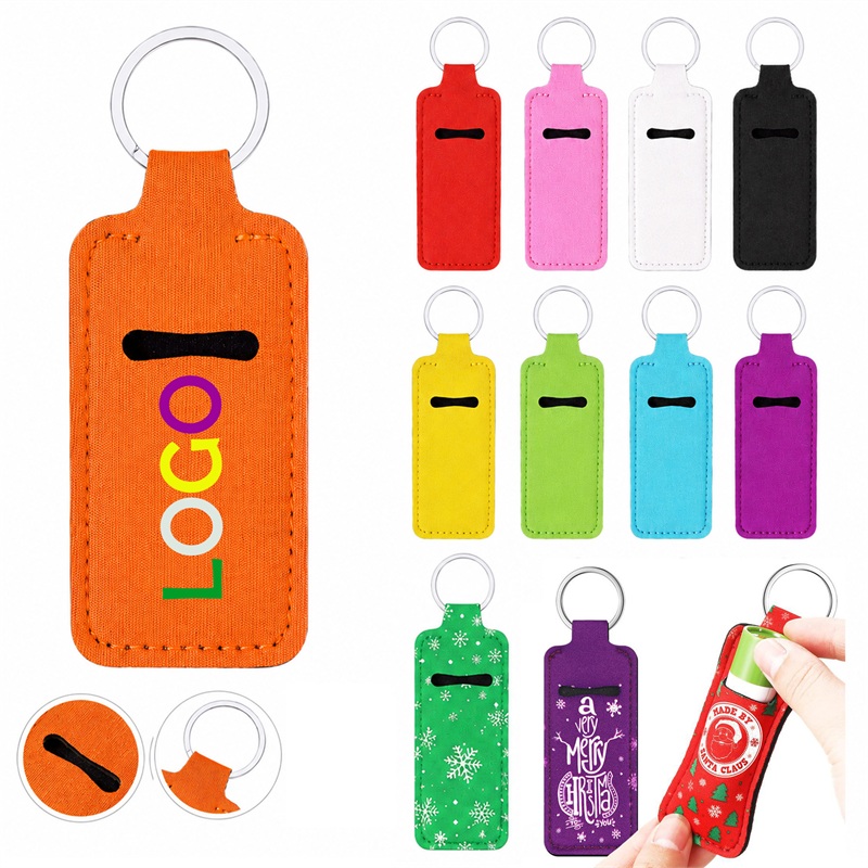 SMPSH301_L SMPSH301 Neoprene Lip Balm Holder w/ Keyring