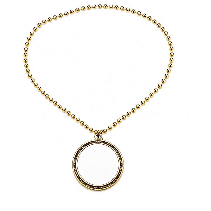 SMPSH307_B SMPSH307 Plastic Bead Necklace with Medallion
