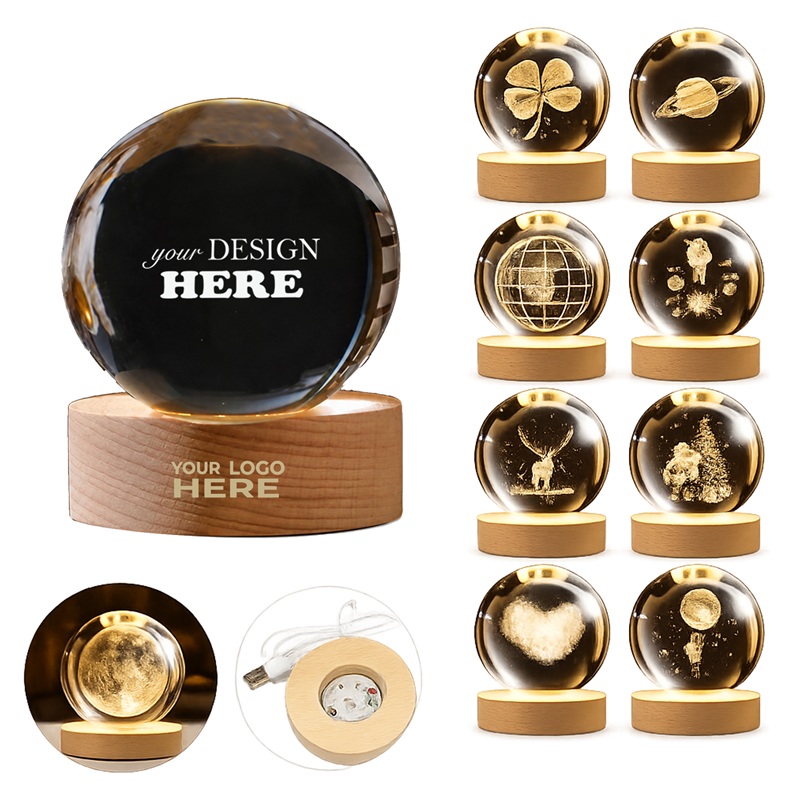 SMPSH329_L SMPSH329 View with Logo Download 3D Laser-engraved Crystal Ball LED Night Light