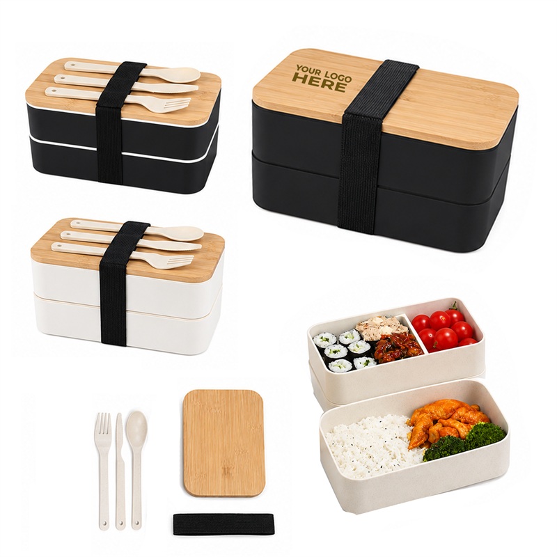 SMPSH337 2-Tier Lunch Box with Bamboo Lid