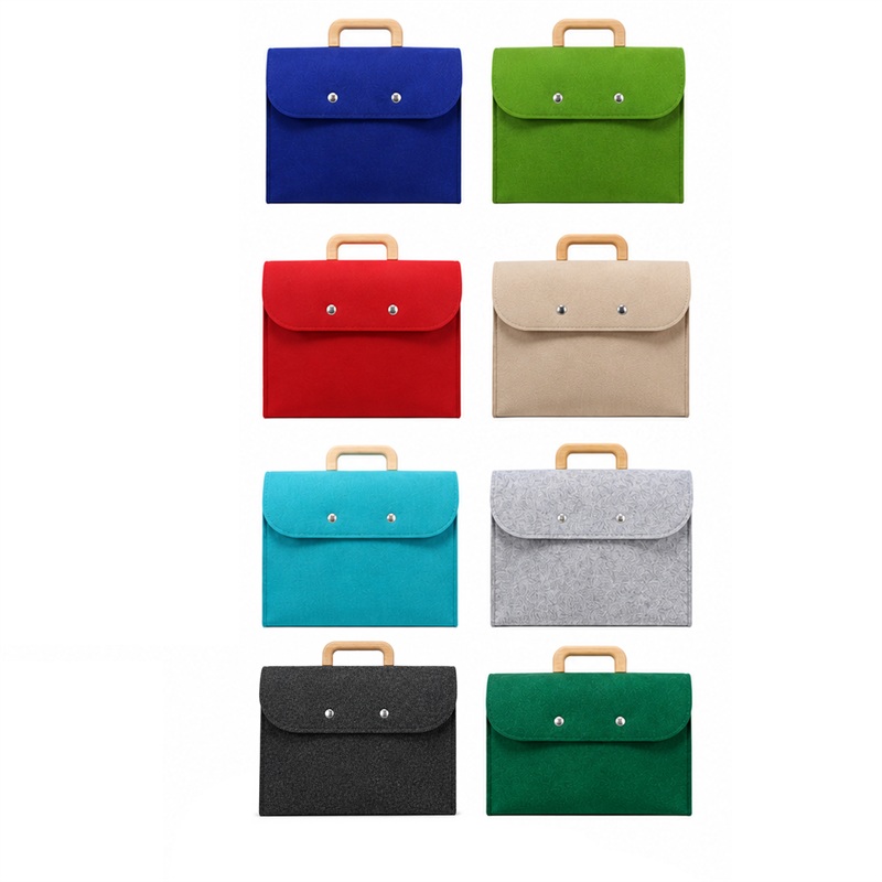 SMPSH342_B SMPSH342 Felt Carry Bag with Wood Handle