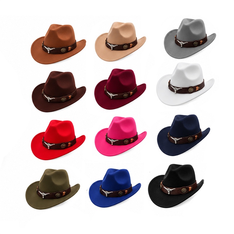 SMPSH353_B SMPSH353 Felt Cowboy Hat with Decorative Band