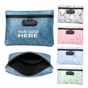 SMPSH357_L SMPSH357 Marble-Print Locking Zipper Pouch