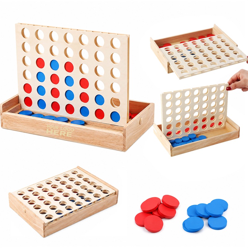 SMPSH376_L SMPSH376 Wood Four In A Row Tabletop Game