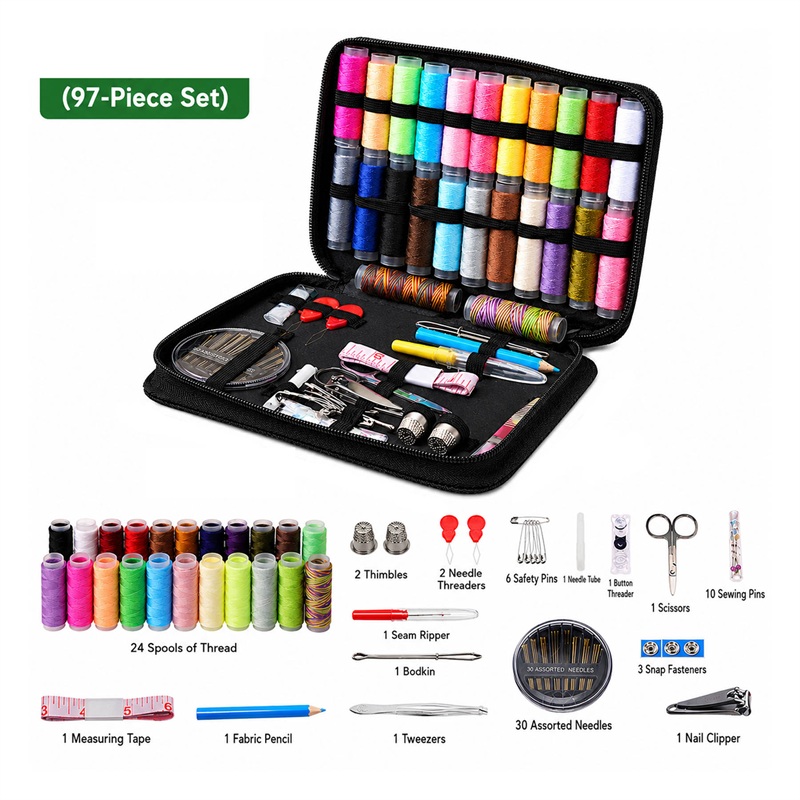 SMPSH377_B SMPSH377 Sewing Kit with Zippered Case