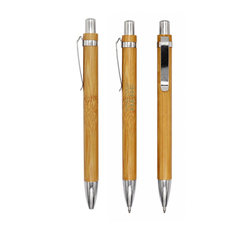 SMPSH386_L SMPSH386 Bamboo Retractable Ballpoint Pen