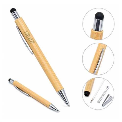 SMPSH387_L SMPSH387 Bamboo Stylus Ballpoint Pen