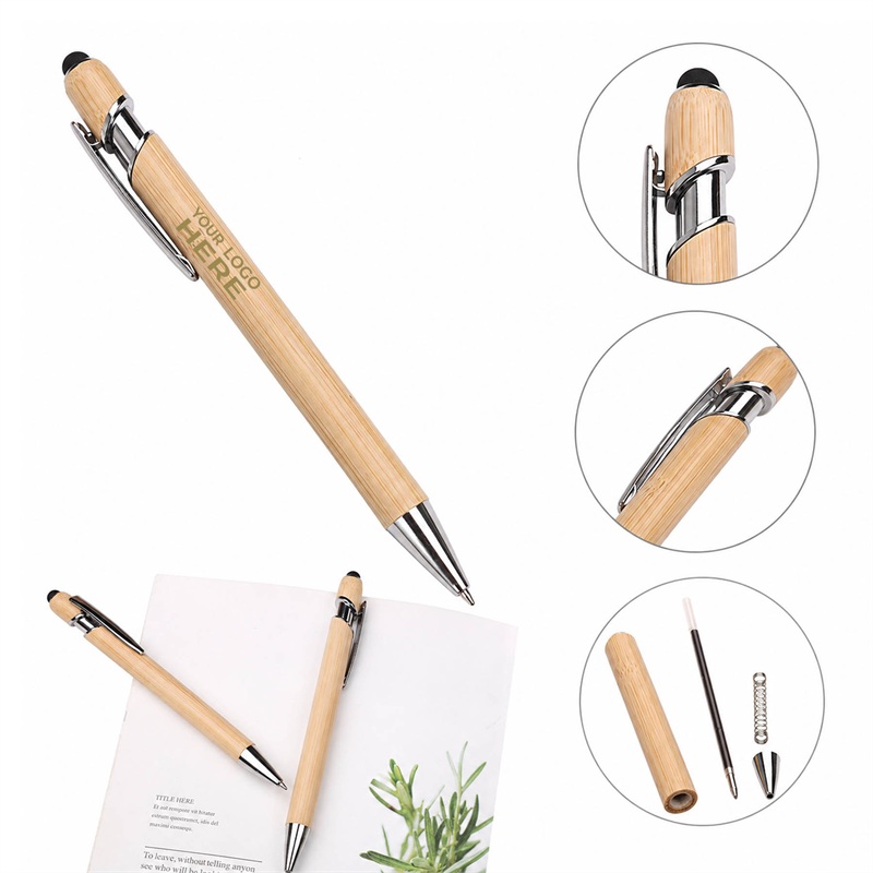 SMPSH388_L SMPSH388 Bamboo Notched Stylus Pen
