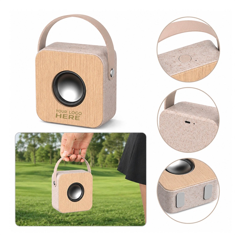 SMPSH389_L SMPSH389 Bamboo Wheat Straw Wireless Speaker
