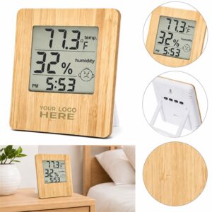 SMPSH392 Bamboo Digital Thermometer Hygrometer