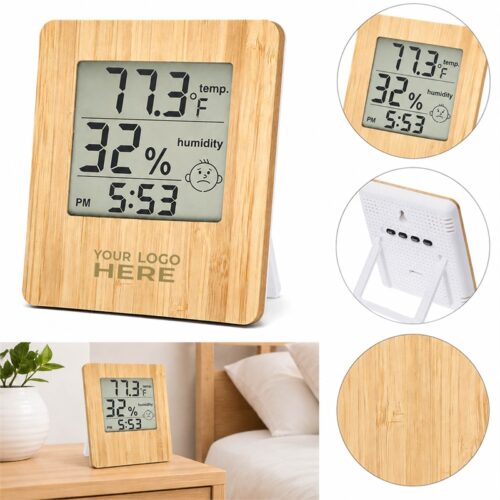 SMPSH392 Bamboo Digital Thermometer Hygrometer