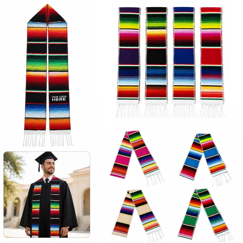 SMPSH394_L SMPSH394 Serape Style Graduation Stole