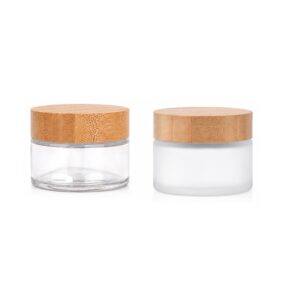 SMPSH396_B SMPSH396 Glass Cosmetic Jar with Bamboo Lid