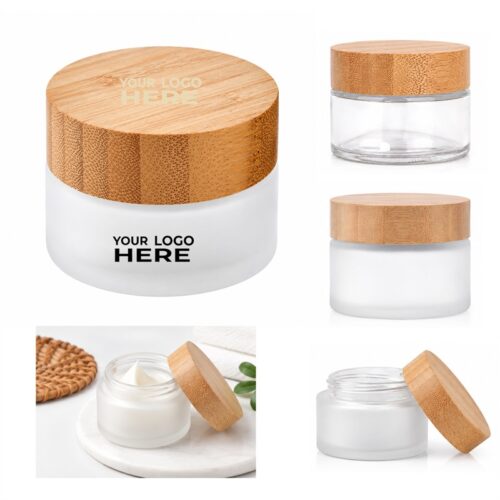 SMPSH396 Glass Cosmetic Jar with Bamboo Lid