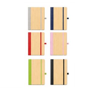 SMPSH398_B SMPSH398 Bamboo-Cover Journal with Elastic Closure