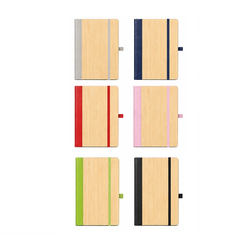 SMPSH398_B SMPSH398 Bamboo-Cover Journal with Elastic Closure